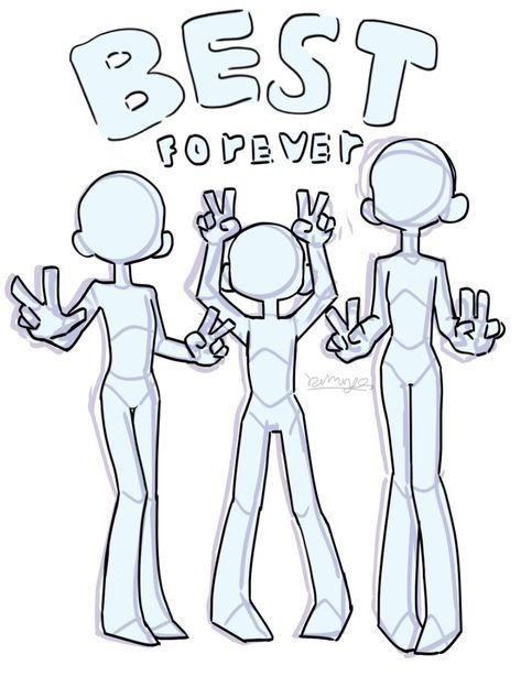 Art Duo Base, Body Pose Drawing 2 People, Trio Body Base Drawing, 2 People Standing Poses, Body Base Drawing 3 People, Drawing Positions Pose Reference, 2 Chibi Base, Drawing Templates Poses 2 People, Body Base Group