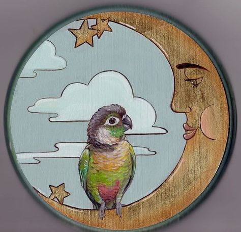 Green Cheek Conure Art, Green Parrot Tattoo, Green Cheek Conure Tattoo, Green Cheek Conure Drawing, Conure Tattoo, Conure Drawing, Conure Art, Pineapple Conure, Parakeet Art