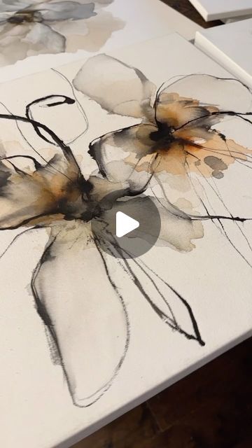 Sepia Watercolor, Abstract Watercolor Flower, Canvas Watercolor, Nashville Art, Atlanta Art, Flowers Paintings, 2023 Art, Miami Art, Watercolor Flower Art