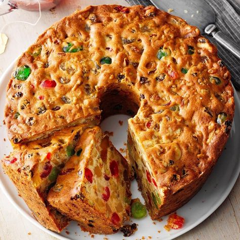 Holiday Fruitcake — Taste of Home Cake Ingredients List, Fruit Cake Recipe Easy, Rugelach Recipe, Fruit Cake Recipe Christmas, Fruit Cake Recipe, Candied Pineapple, Holiday Fruit, Vanilla Wafer, Cake Liner