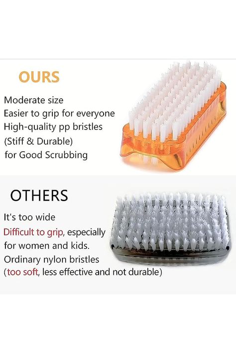 Nail Brush for Cleaning Fingernails, Fingernail Brush Hand Brush for Cleaning Nail Scrub Brush Two-sided Nails Toes Scrubber for Men Women Kids 4 Pack Nail Scrub, Nails Toes, Nails Inspiration Classy, Scrub Brushes, Nail Brush, Scrub Brush, Clean Nails, Nail Brushes, Brush Cleaner