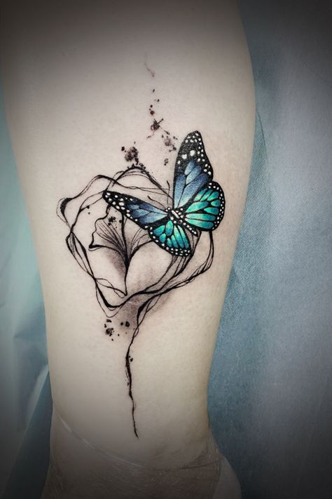 Blue And White Butterfly Tattoo, Blue And Green Butterfly Tattoo, Light Blue Butterfly Tattoo, Blue Butterfly Tattoo Designs, Gray Butterfly Tattoo, Black And Blue Butterfly Tattoo, Teal Butterfly Tattoo, Blue Morpho Butterfly Tattoo, Light Blue Tattoo