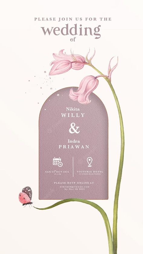 Wedding Invitation Digital Cards, Invitation Wedding Card Design, Digital Invitations Wedding Design, Digital Card Wedding, Canva Wedding Invitations, Digital Card Design, Invite Card Design, Creative Invitation Design, Digital Invitation Design