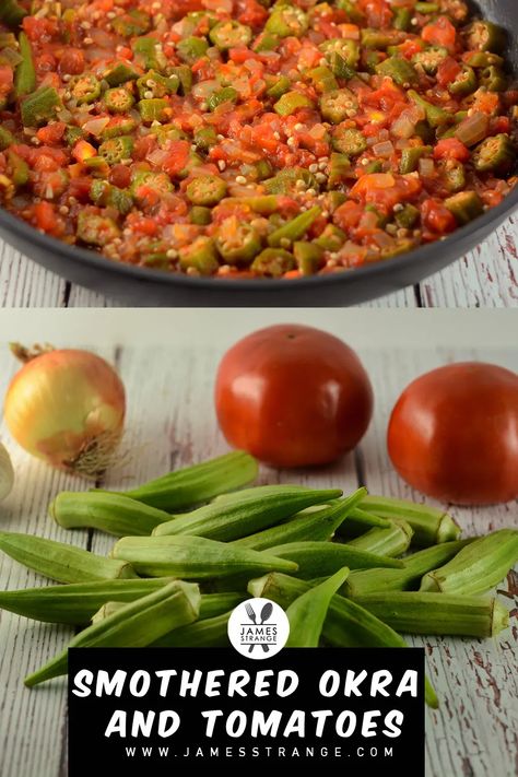 Stewed Okra And Tomatoes, Okra And Tomato Recipe, Smothered Okra, Stewed Okra, Okra Fries, Okra Stew, Okra Recipe, Okra And Tomatoes, Okra Recipes