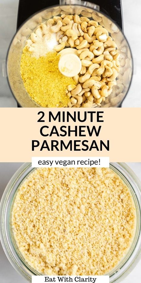 This vegan cashew parmesan is the perfect addition to your salads, pasta, pizza and more. It's savory, takes two minutes to make and completely dairy free. With nut free options, this vegan parmesan recipe is the perfect fridge staple! #cashewparmesan #veganparmesan Perfect Fridge, Cashew Parmesan, Cashew Recipes, Salads Pasta, Vegan Cheese Recipes, Parmesan Recipe, Vegan Parmesan Cheese, Parmesan Recipes, Sans Gluten Sans Lactose