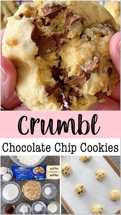 If you’re looking for a delicious, chewy and gooey cookie recipe to satisfy your sweet tooth, then you’ll want to try this copycat version of Chocolate Chip Crumbl Cookies. This recipe will be sure to bring a smile to everyone’s face when set out at your next gathering. So if you have a love of Crumbl cookies like I do, don’t wait any longer to make your own batch of Crumbl Chocolate Chip Crumbl Cookies today! Crumble Chocolate Chip Cookie Recipe, Chocolate Chip Crumbl, Crumbl Chocolate Chip Cookies, Cookie Recipes Gooey, Crumble Cookie Recipe, Best Chocolate Chip Cookies Recipe, Crumbl Cookies, Peanut Butter Chocolate Chip Cookies, Crumble Recipe