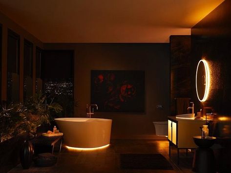 Kohler Futuristic Bathroom, Kohler Bathroom, Bathroom Appliances, Kohler Kitchen, Smart Mirror, Steam Showers Bathroom, Mood Lighting, Bathroom Sconces, Smart Toilet