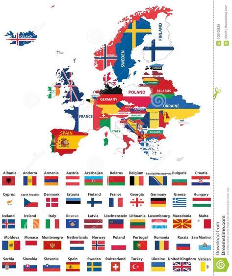 Europe Map Printable, World Geography Map, Flags Of European Countries, Flag Of Europe, Flags Europe, World Country Flags, European Flags, European Map, Map Of Europe