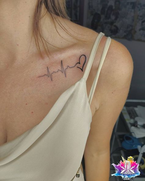 Heart Monitor Tattoo, Heartbeat Tattoo Ideas, Tatuaje Ekg, Ecg Tattoo, Heart Rate Tattoo, Healthcare Tattoo, Pulse Tattoo, Lifeline Tattoos, Ekg Tattoo