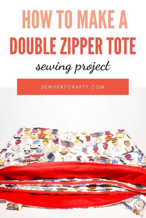 Zippered Tote Bag Pattern, Zippered Tote Bag Tutorial, Large Tote Bag Pattern, Shopping Bag Pattern, Tote Bag Pattern Free, Tote Bag With Pockets, Tote Bag Tutorial, Simple Sewing, Bag Pattern Free