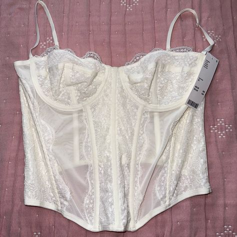 White Size Xl Nwt Modern Love Corset, White Lace Corset Top, White Lace Corset, Corset Tank Top, White Corset Top, Lace Corset Top, White Corset, Lace Bustier, Shein Dress