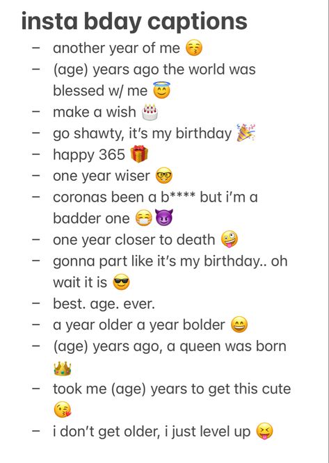 21st Birthday Captions, Happy Birthday Captions, Witty Instagram Captions, Instagram Captions For Selfies, Birthday Captions Instagram, Clever Captions, Clever Captions For Instagram, Instagram Captions For Friends, Instagram Captions Clever