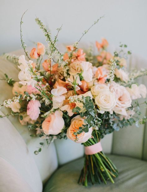 Simple Wedding Isles Decoration Indoor, Whimsical Bridesmaid Bouquet, French Countryside Wedding Theme, Ranunculus Centerpiece Wedding, Whimsical Garden Wedding Decor, Whimsical Bouquet Bridal, October Wedding Florals, Blush Roses Bouquet, Peach Wedding Decor