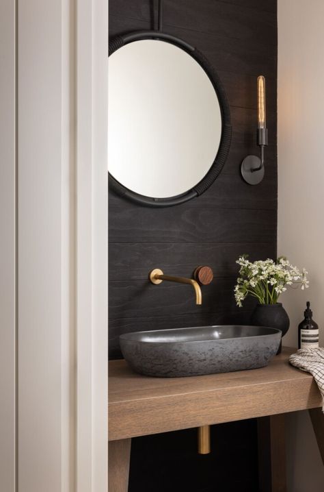 Lindye Galloway, Moody Bathroom, Inspired Interiors, Powder Room Design, Pool Rooms, Gorgeous Bedrooms, Guest Bathrooms, Floating Vanity, Powder Bath