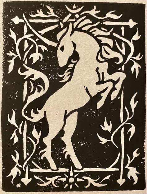 Lino Art, Linocut Art, Unicorn Art, Arte Inspo, Unicorn Print, Linocut Prints, A Horse, Linocut, Rubber Stamp