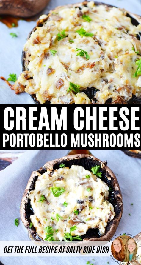 Stuffed Mushrooms Cream Cheese, Portobello Recipes, Easy Stuffed Mushroom Recipe, Portabella Mushrooms Recipes, Stuffed Mushrooms Easy, Portobello Mushroom Recipes, Stuffed Portobello Mushrooms, Mushroom Recipes Healthy, Stuffed Portobello