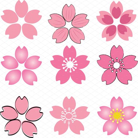 Hur Man Ritar Blommor, Blossom Drawing, Cherry Blossom Drawing, Drawing Refrences, Cherry Blossom Petals, Cherry Blossom Flower, Simple Drawings, Plants Ideas, Pink Cherry Blossom