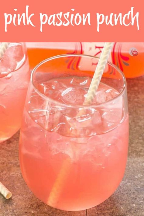 Pink Passion Party Punch with a threesome of flavors | Take Two Tapas | #partypunchrecipe #pricklypearrecipe #largebatchpunch #bloodorangesoda #PartyRecipes Pink Party Punch Alcohol, Pink Alcoholic Drinks For A Party, Best Drink Recipes, Party Punch Alcohol, Pink Punch Recipes, Pink Party Punches, Luau Ideas, Champagne Punch, Party Punch Recipes