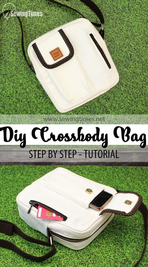 Diy Bag Patterns, Stylish Sewing Patterns, Crossbody Bag Diy, Diy Pouch, Cross Body Bag Pattern, Make A Bag, Crossbody Bag Pattern, Walking Bag, Upcycle Sewing