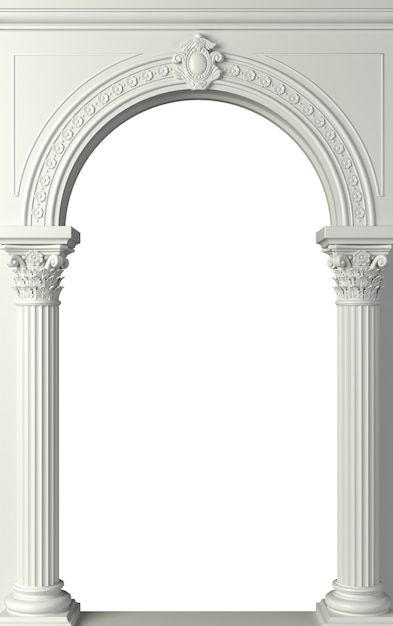 Palace Entrance, Moulding Design, Classic House Interior Design, House Columns, Arch Gate, Corinthian Columns, Realistic Pictures, Digital Graphics Art, European Palace