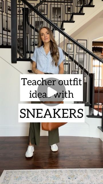 Sandals Work Outfit, Linen Pants Outfits, Business Casual Sneakers, Adidas Sneakers Outfit, Cute Business Casual Outfits, Teacher Work Outfit, Fall Outfits For Teachers, Casual Teacher Outfit, Cute Sneaker Outfits