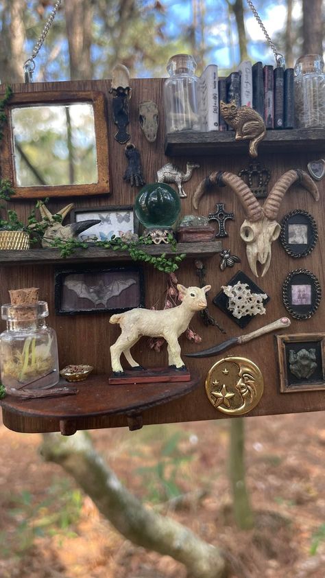 han_nahkay on Instagram: From trash to treasure! Handmade OOAK miniature oddities wall. • • •#miniatures #ooak #miniatureartist #miniatureart #handmade #art… Miniatures Out Of Trash, Miniature Oddities Diy, Diy Oddities Projects, Miniature Oddities, Miniatures From Trash, Oddities Crafts, Oddities Decor Diy, Miniature Rooms Diy, Printers Tray Ideas