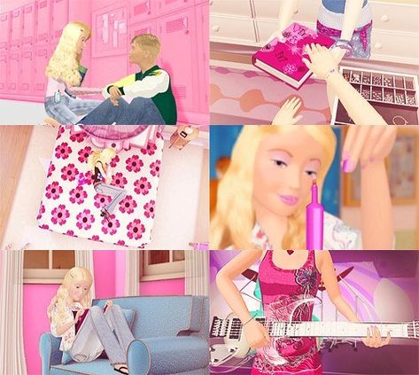 The Barbie Diaries, Barbie Diaries, Pink Friends, Old Barbie, Arte Glitter, Pink Guitar, Barbie Car, Ballet Technique, Barbie Drawing