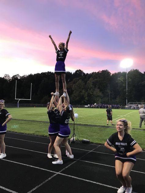 🏈🌙Friday Night Lights💜🤍 #cheerleading Friday Night Lights Cheerleaders, Highschool Vibes, Cheer Vibes, Italy Life, Cheer Season, Cheer Things, Cheer Pics, School Cheer, Step Up Revolution