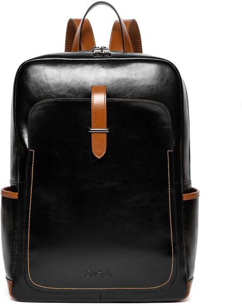 Leather Laptop Backpack Purses Casual College Casual Bags Daypack Black #Newyork Work Travel Bag, College Casual, Purse Casual, Daypack Backpack, Slash Pocket, Leather Laptop Backpack, Women's Backpack, Leather Backpack Purse, Closure Design