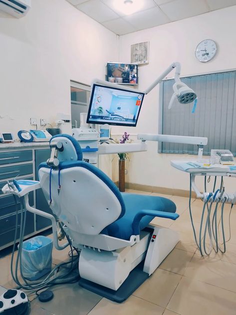 Blue and White Dental Chair · Free Stock Photo Clinic Room, Facial Procedure, Female Dentist, Dental Chair, Different Types Of Colours, Surgical Procedures, Plastic Surgery Procedures, Reconstructive Surgery, Breast Surgery