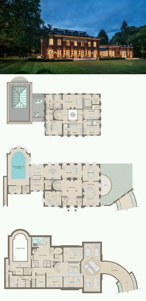 Modern Floor Plans Luxury, Mansion Plans, Brick Mansion, Mansion Floor Plans, Big Mansions, Luxury Floor Plans, Mansion Designs, Luxury Mansion, Surrey England