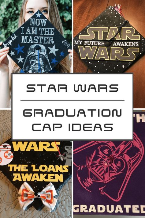 Graduation Cap Star Wars, Star Wars Graduation Cap Ideas, Disney Graduation Cap Ideas College, Graduation Cap Designs College Medical, Graduation Cap Designs Star Wars, Star Wars Graduation Cap, Star Wars Graduation, Disney Grad Caps, Diy Grad Cap