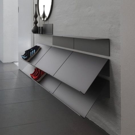 Shoe Furniture, Shoe Rack Design, Shoe Rack Ideas, Wall Shoe Rack, Small Apartment Storage, Modern Shoe Rack, Closet Shoe, Shoes Rack, Shoe Rack Closet