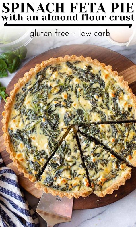 Quiche, Almond Crust Quiche, Almond Flour Crust Quiche, Gluten Free Spinach Quiche, Gluten Free Spinach Recipes, Gluten Free Cooking Recipes, Almond Flour Savory Recipes, Almond Flour Quiche, Recipes Using Pie Crust