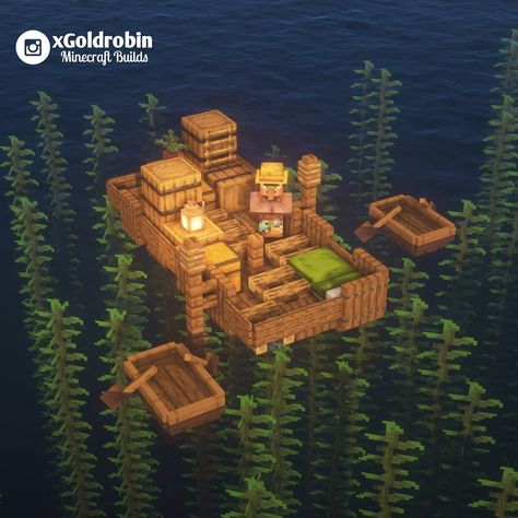 26.8k Likes, 127 Comments - Goldrobin - Minecraft Builder (@xgoldrobin) on Instagram: “Villager on a raft, what happened to his ship? 🚣 Follow @xgoldrobin for more Minecraft Buildings…” Goldrobin Minecraft, Minecraft Cool, Minecraft Hack, Construction Minecraft, Case Minecraft, Minecraft Decoration, Rumah Minecraft Sederhana, Minecraft World, Minecraft Structures