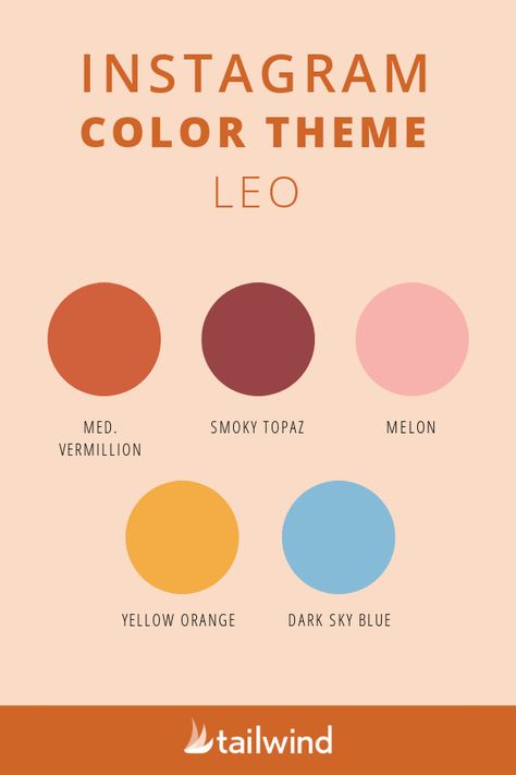 Can’t pick which Instagram color themes to style your grid with? Browse the best Instagram color themes for each zodiac sign for some celestial inspiration! #leo #instagramtheme Colour Themes For Instagram, Leo Zodiac Color Palette, Leo Colour Palette, Leo Color Palette, Astrology Colors, Instagram Color Themes, Leo Colors, Zodiac Color Palette, Theme For Instagram