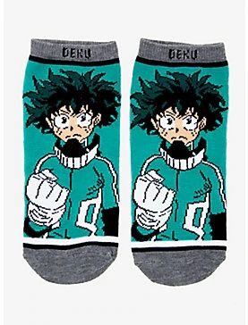 Detroit Smash, My Hero Academia Deku, Super Gifts, Hero Costumes, Teal And Grey, Anime Gifts, Black Socks, No Show Socks, Cool Socks