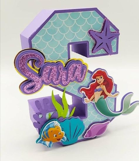 LOVEESH CUSTOMISED 3D LETTER O R NUMBER FOR BORTHDAY DECORATION. ANY THEME, BEDROOM DECOR (DESIGN 1) : Amazon.in: Toys & Games 3d Letters Diy, Mermaid Birthday Party Decorations, Cookie Monster Birthday, Mermaid Theme Birthday Party, Ariel Birthday, Theme Bedroom, 3d Cake Toppers, Mermaid Party Decorations, Mermaid Birthday Invitations