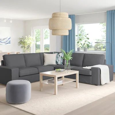 KIVIK Sectional, 5-seat corner, Tallmyra white/black - IKEA Kivik Sofa, Ikea Kivik, Ikea Sofas, Sofa L, Fabric Sectional Sofas, Ikea Sofa, Three Seat Sofa, Deep Seat Cushions, 아파트 인테리어