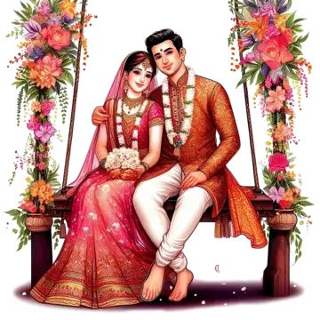 Sofa Indian, Cartoon Bride, Couple Indian, Outfits Cartoon, Hindu Marriage, Cartoon Wedding Invitations, Couple Illustration Wedding, Bride And Groom Cartoon, Wedding Couple Cartoon