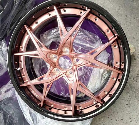 Rose gold forged wheels 18 19 20 21 22 24 inch, new rose gold wheels for sale, custom rose gold and black rims for 2014 BMW 750Li, oem black and rose gold rims for bmw 2015 Rose Gold Car Interior, Cool Rims For Cars, Rose Gold Car Accessories, Rose Gold Jeep, Rose Gold Wheels, Heart Rims, Black And Gold Car, Black Rims Car, Rose Gold Car