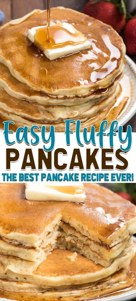 Pancake Recipe No Vanilla Extract, Easy Yummy Pancakes, No Sugar Pancake Recipe, Fluffy Flapjack Recipe Easy, No Sugar Pancakes, Pancakes No Buttermilk, Best Easy Pancake Recipe, Best Fluffy Pancake Recipe, Easy Buttermilk Pancakes