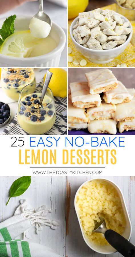 Lemon Zest Desserts, Summer Desserts Lemon, Lemon Recipes Dessert Easy, Easy Desserts Lemon, Sour Dessert Recipes, Spring Lemon Desserts, Lemon Easy Desserts, Lemon No Bake Cookies, No Bake Lemon Dessert Recipes