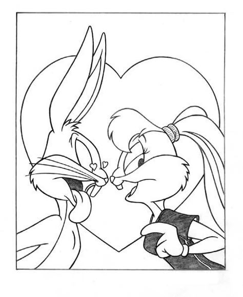 Looney Tunes Valentines, Tapsi Hapsi, Bugs Bunny Drawing, Love Coloring Pages, Bunny Coloring Pages, Chicano Drawings, Bunny Drawing, Cute Canvas Paintings, Cartoon Painting