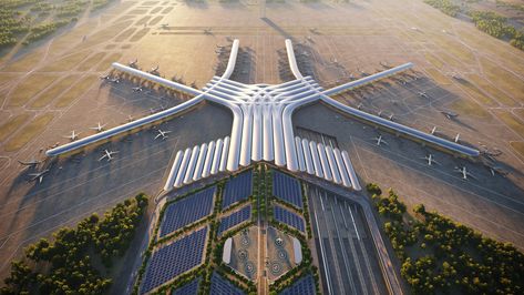 New CPK (Centralny Port Komunikacyjny) airport in Poland Transport Hub, Airport Design, Foster Partners, Norman Foster, Marine Environment, Lodz, Greater London, Transportation Design, Woven Design