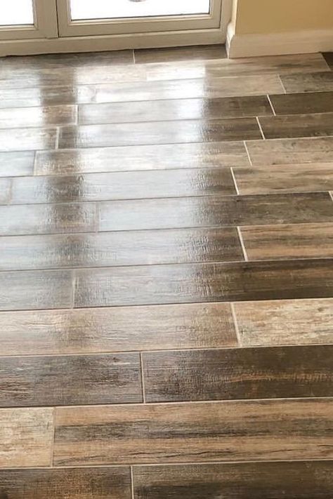 Tile Looks Like Wood, Ceramic Wood Tile Floor, Dark Beige Color, Log Home Flooring, Wood Grain Tile, Wood Look Tile Floor, Wood Ceramic Tiles, Hardwood Flooring Ideas, Tile Floor Living Room