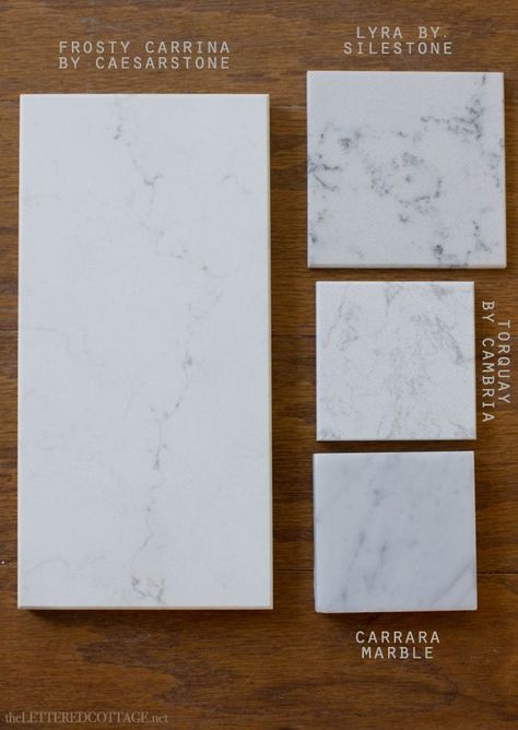 Quartz choices that look like marble: frosty carrina caesarstone lyra silestone torquay cambria carrara marble Frosty Carrina Caesarstone, Silestone Lyra, Kitchen Redo, Carrara Marble, Kitchen Remodel Idea, Quartz Countertops, Kitchen Countertops, Kitchen Renovation, New Kitchen