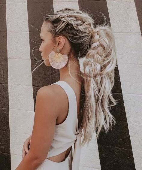 Summer Ponytail Hairstyles, Low Pony Hairstyles, Braid Pony, Summer Ponytail, Wedding Ponytail, Cute Prom Hairstyles, Pony Hairstyles, High Pony, Hoco Hair Ideas Ponytail