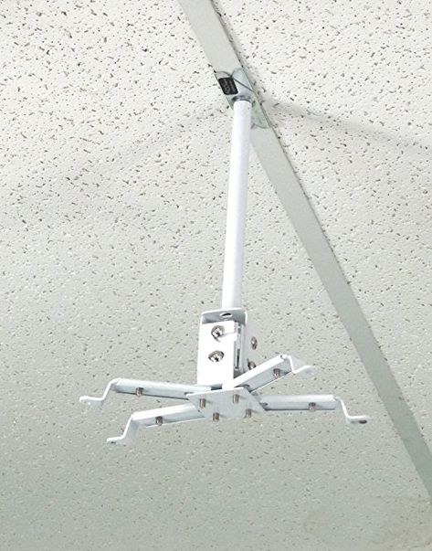 ALZO Short Suspended Drop Ceiling Video Projector Mount with Scissor Clamp for T-Bar Attachment with 10 Inch Drop Basement Arcade, Drop Down Ceiling, Projector Ceiling Mount, Ceiling Projector, Projector Mount, Projector Mounts, Drop Ceiling, Dropped Ceiling, 8th Grade Math