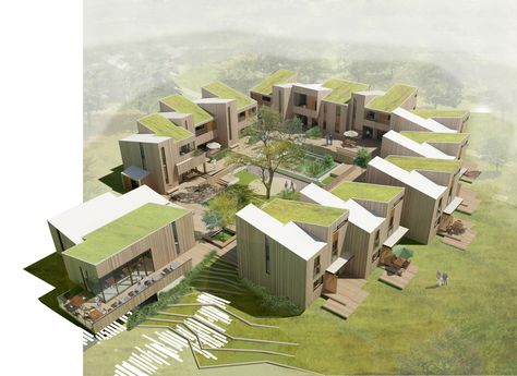 Sustainable Architecture Concept, Sustainable Architecture House, Case Analysis, Social Housing Architecture, Sustainable Architecture Design, Urban Housing, Community Housing, Eco Architecture, Townhouse Designs